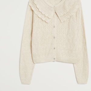 Mango openwork babydoll cardigan